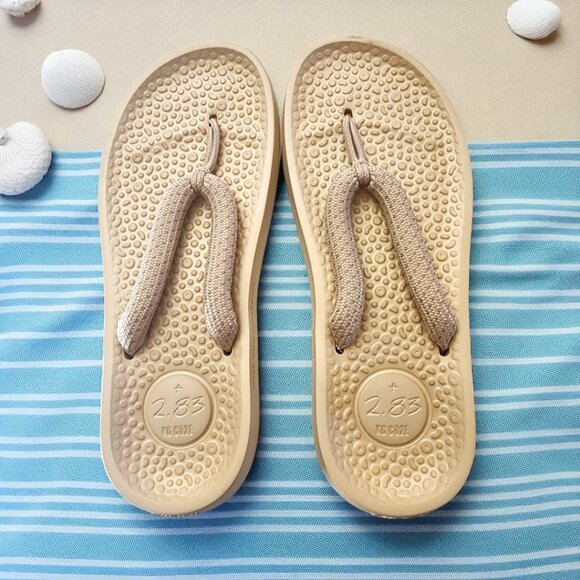 Allbirds Sugar Zeffers Flip Flops Sandals – Beige Eco Foam – Women's 9 / Unisex - Picture 2 of 8